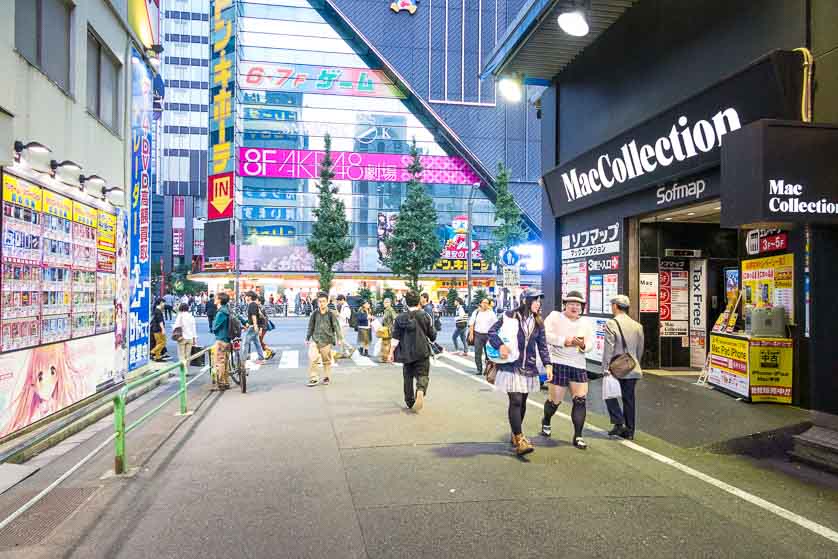 Akihabara shopping street, with AKB48 Theater.