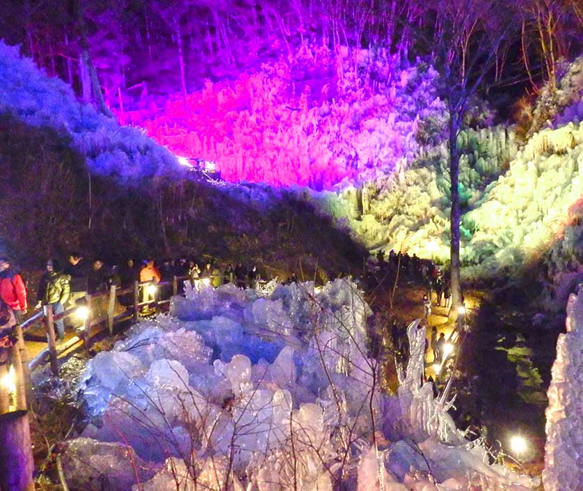 Illumination night at the Ashigakubo Icicles.