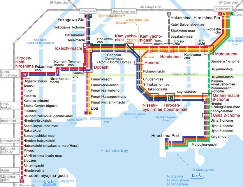 Hiroden Network Map.