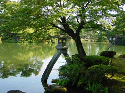 Stone lantern or toro abound in the garden.