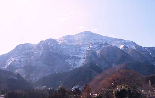 Mt. Buko covered in snow, Chichibu, Saitama, Japan.