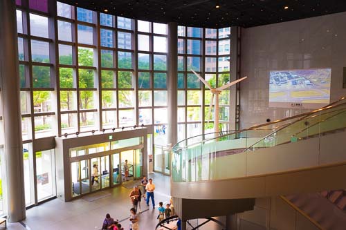 Lobby of Mitsubishi Minato Mirai Industrial Museum.