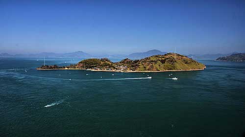 View from the Kurushima Kaikyo Bridge.