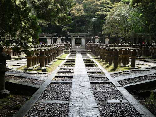 Japanese stone lanterns at Daishoin, Hagi.