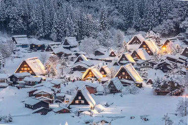 Shirakawago Unesco world heritage village in Japanese Alps