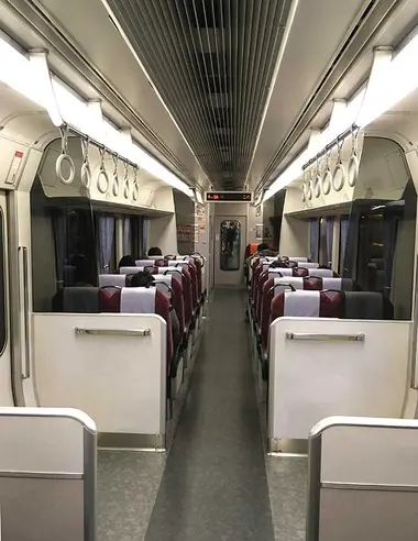 Inside a Chuo Line train