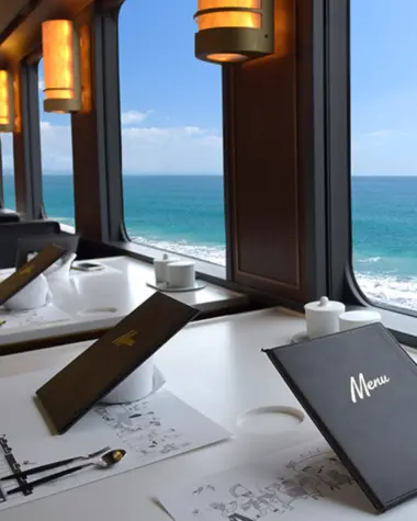 Menu repas avec vue sur la mer 