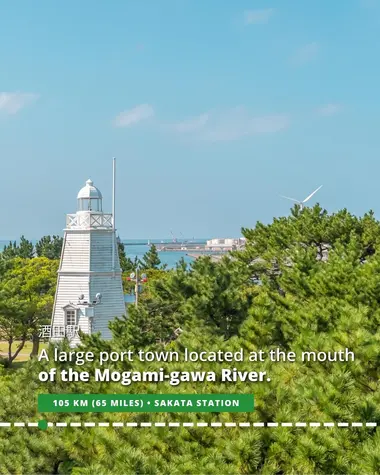 Sakata is a large port town at the mouth of the Mogami-gawa River