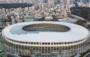 Vue aérienne du stade national du Japon, Tokyo