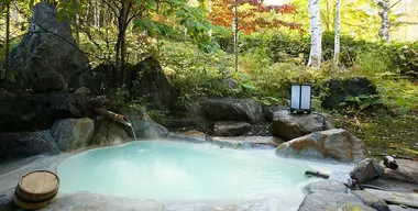 Un rotenburo (onsen en exterior) puede reservarse para un uso privado