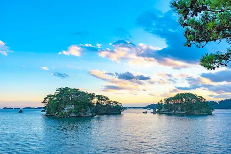 Matsushima Bay at dusk. One of the Three Views of Japan.