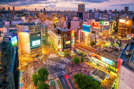 Worldwide famous Shibuya crossing, Tokyo