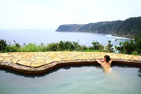 Enjoy the sea view from the Urami ga taki onsen in Hachijo-jima