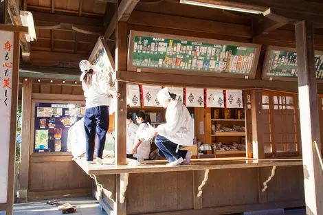 Le grand nettoyage au sanctuaire Hachiman-gu de Kamakura.