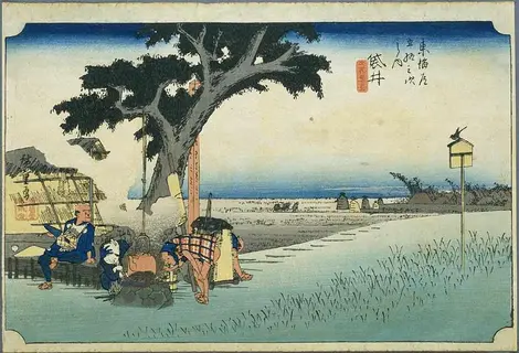 Fukuroi sur le Tokaido, gravures d'ukiyo-e d'Hiroshige