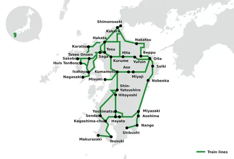 all kyushu area pass jr network map