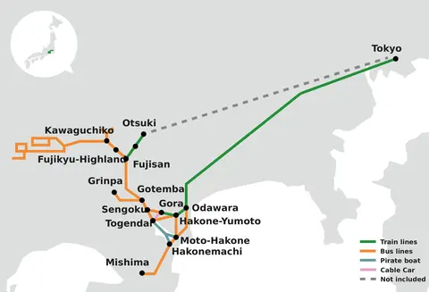 fuji hakone regional pass network map