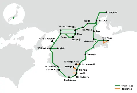 ise kumano tourist pass regional network map