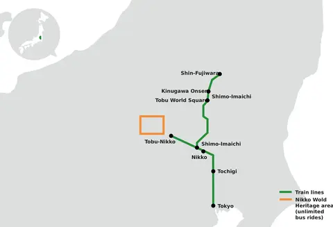 nikko world heritage pass regional network map