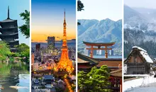 Photo montage de paysage japonais