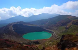 Crater lake in Zao Onsen, Tohoku, Japan