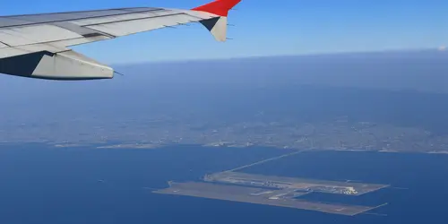 Approaching Kansai International Airport