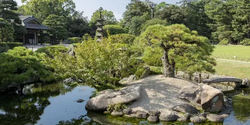 Korakuen Garden, one of the three most beautiful Japanese gardens, along with Okayama Castle