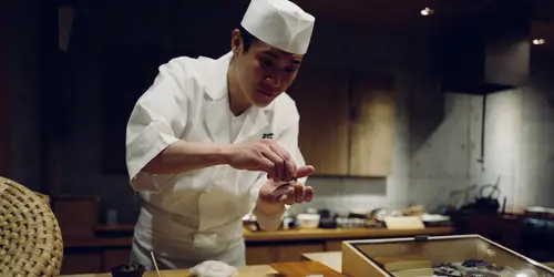 Sushi chef in Tokyo