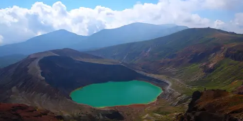 Crater lake in Zao Onsen, Tohoku, Japan