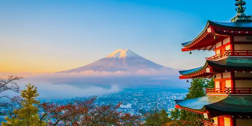 Monte Fuji desde la pagoda Kawaguchiko