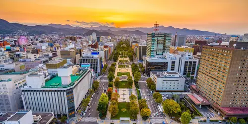 Sapporo, Hokkaido, parc Odori au milieu de la ville