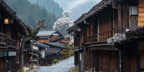 Tsumago-juku, formerly the forty-second of the sixty-nine post towns on the Nakasendo