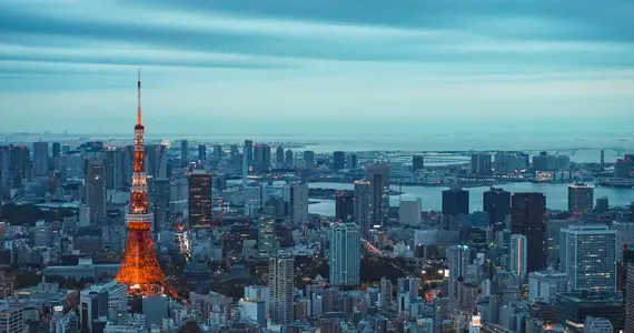 tokyo tower skyline city night view